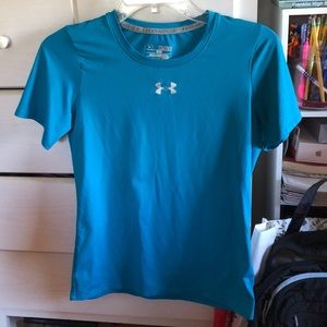 Aqua blue short sleeve from under armour